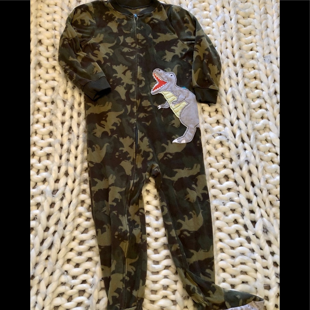 Carter’s boy dinosaur onesie zip up pajamas 4t